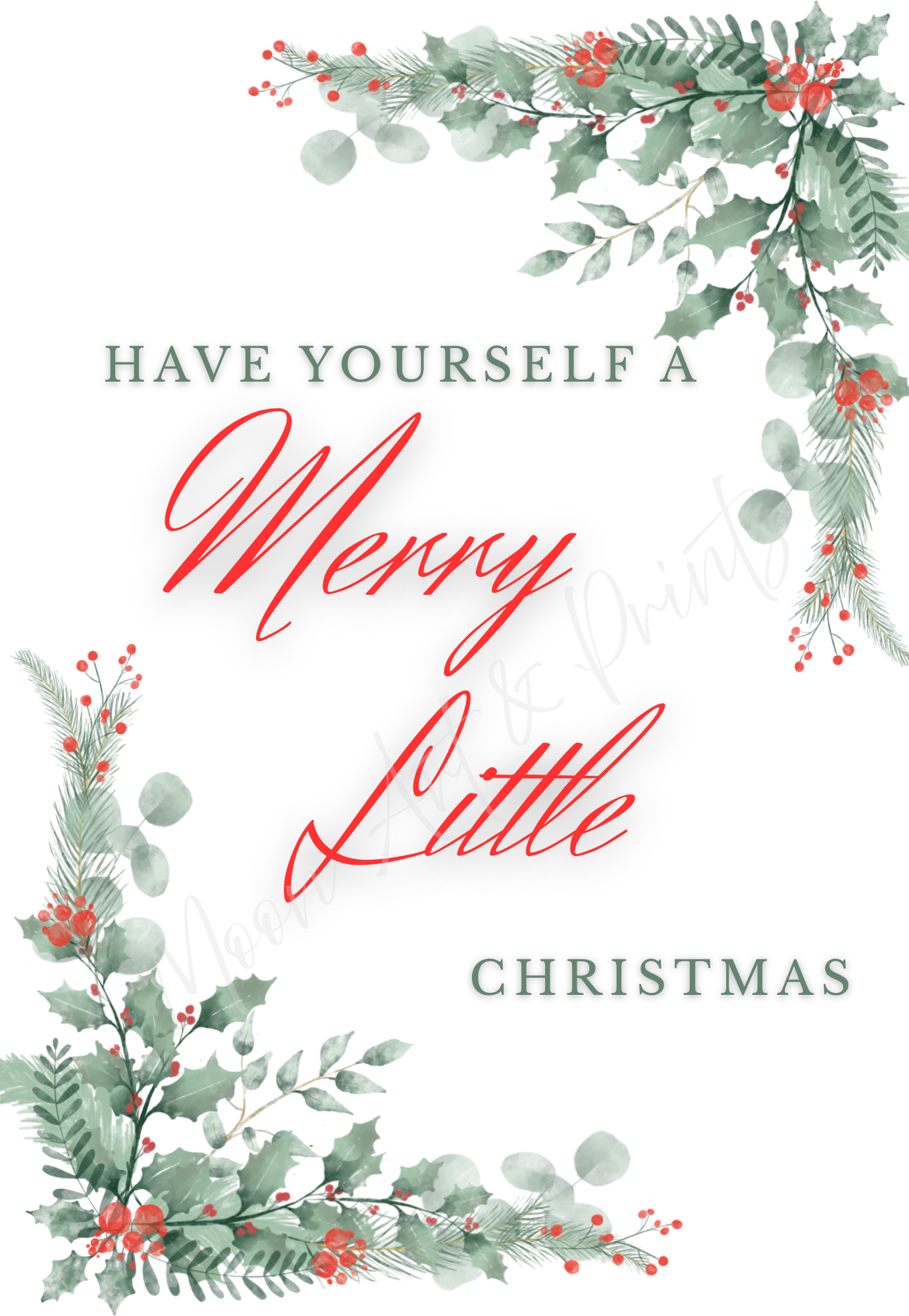 Set of 3 Christmas wall art prints with festive holiday quotes