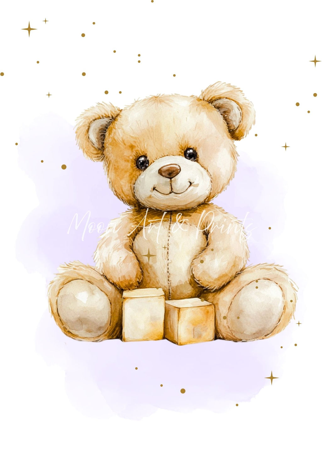 Teddy bear nursery wall print
