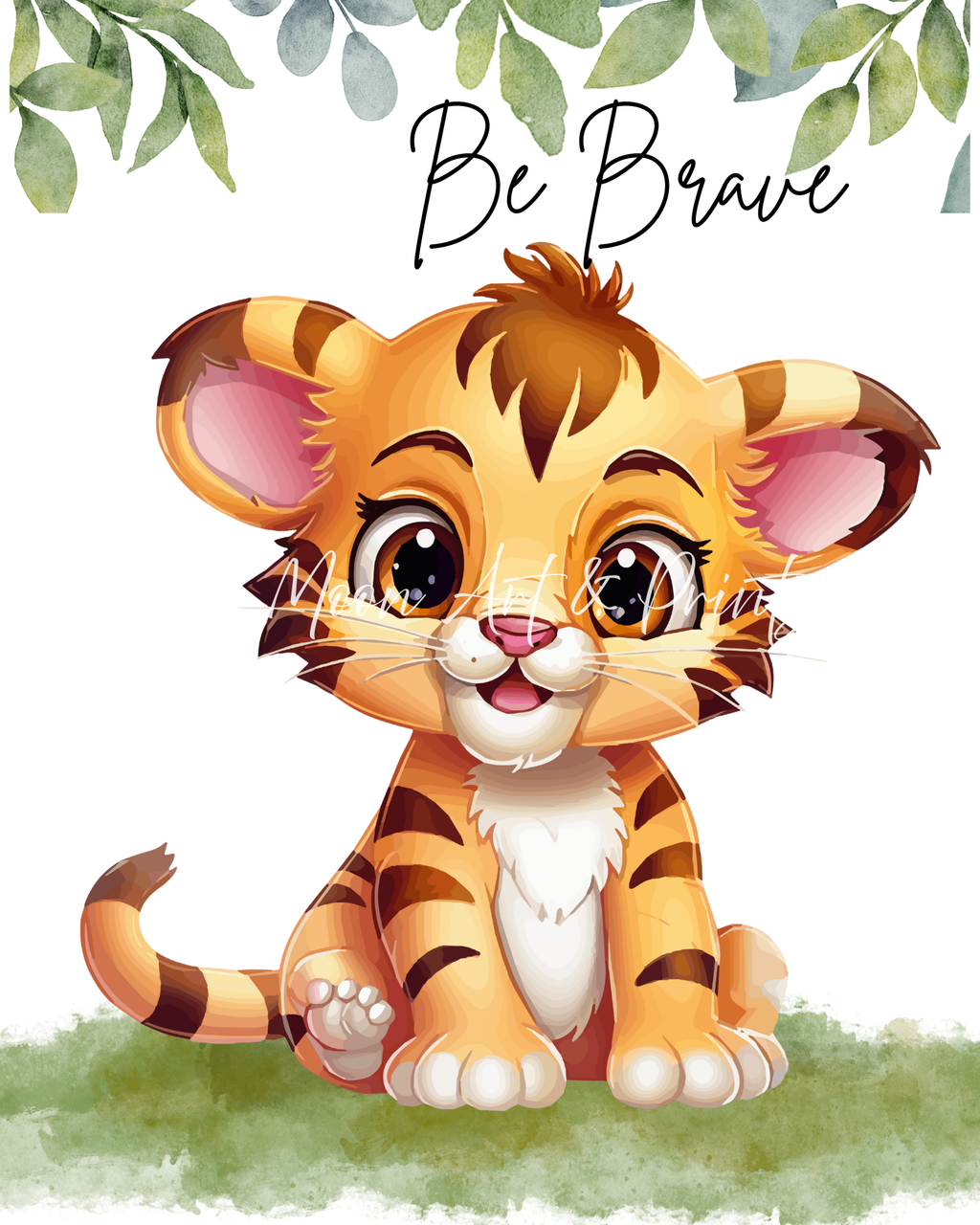 Be Brave lion nursery wall art for children's bedroom