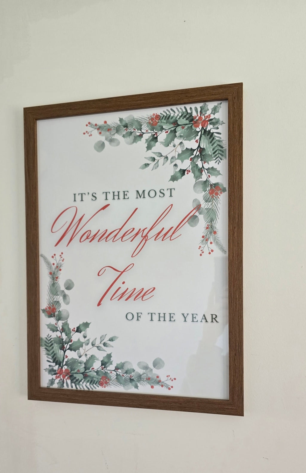 Christmas wall art collection displayed in modern home setting