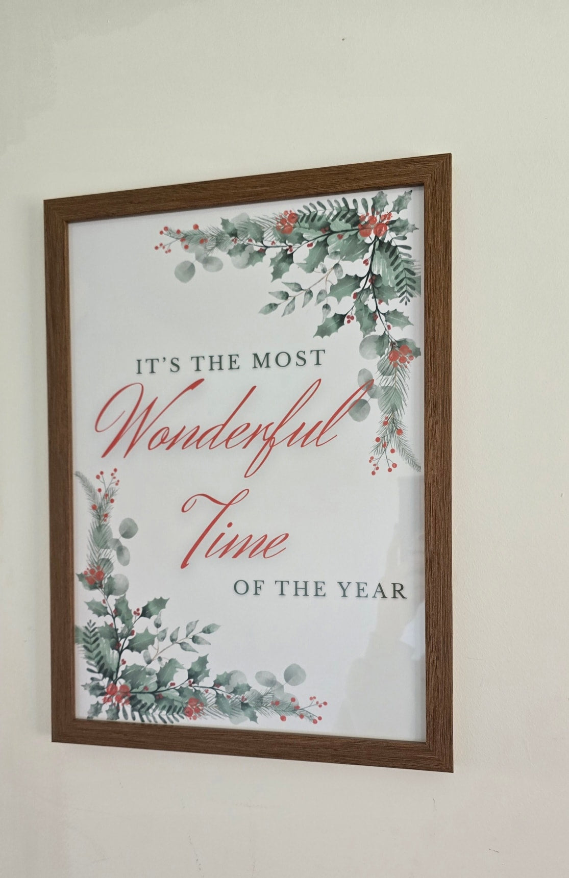 Christmas wall art collection displayed in modern home setting