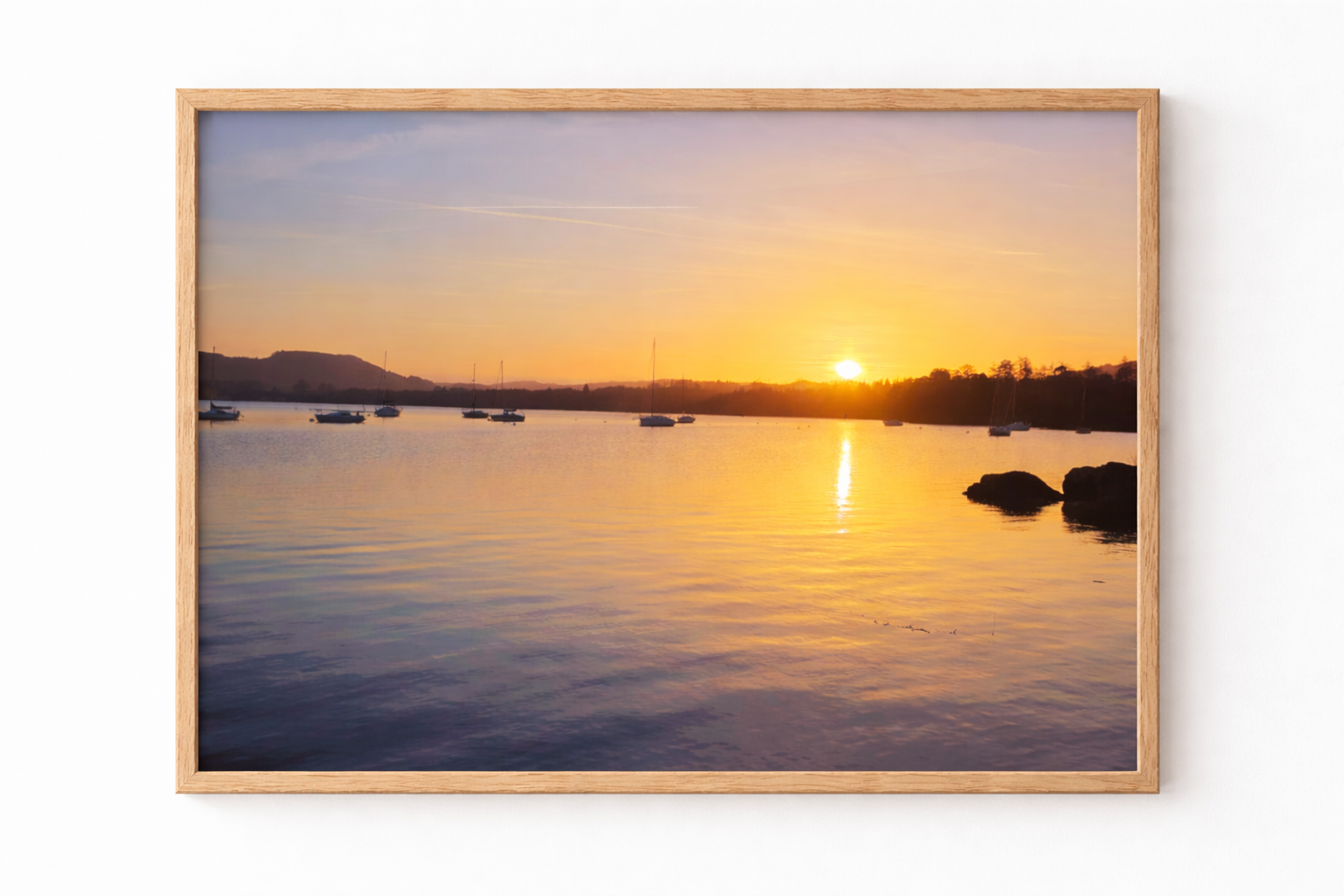 Water’s Edge at Sunset – Calm Lake Landscape Print