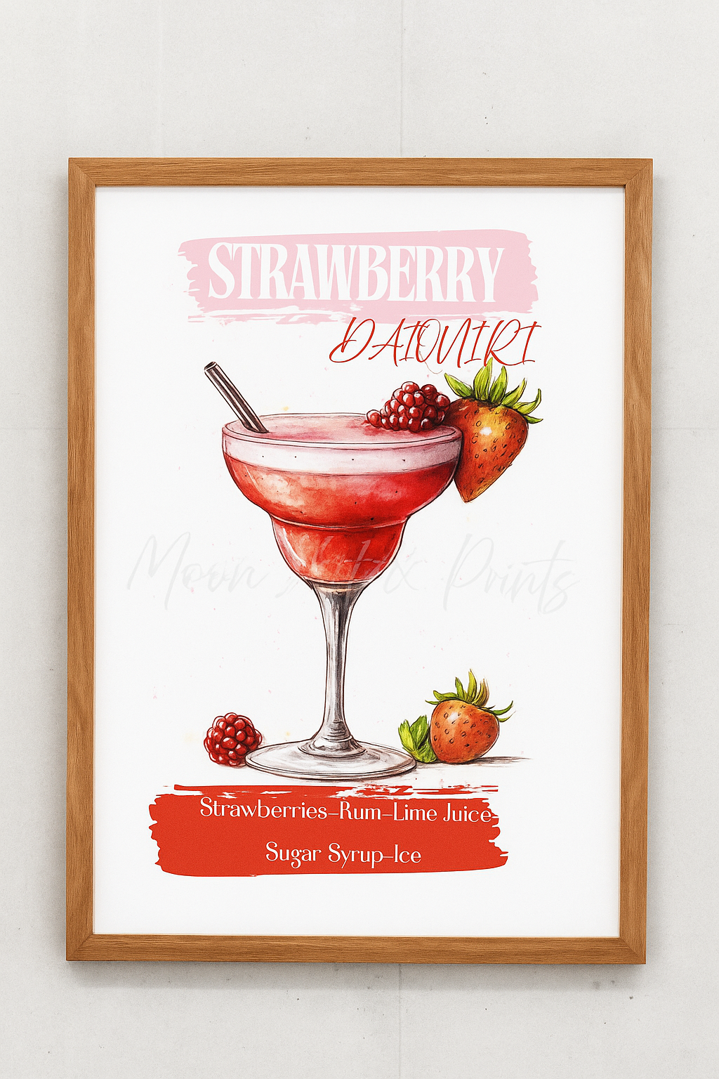 Classic cocktail illustration wall art for home bar decoration