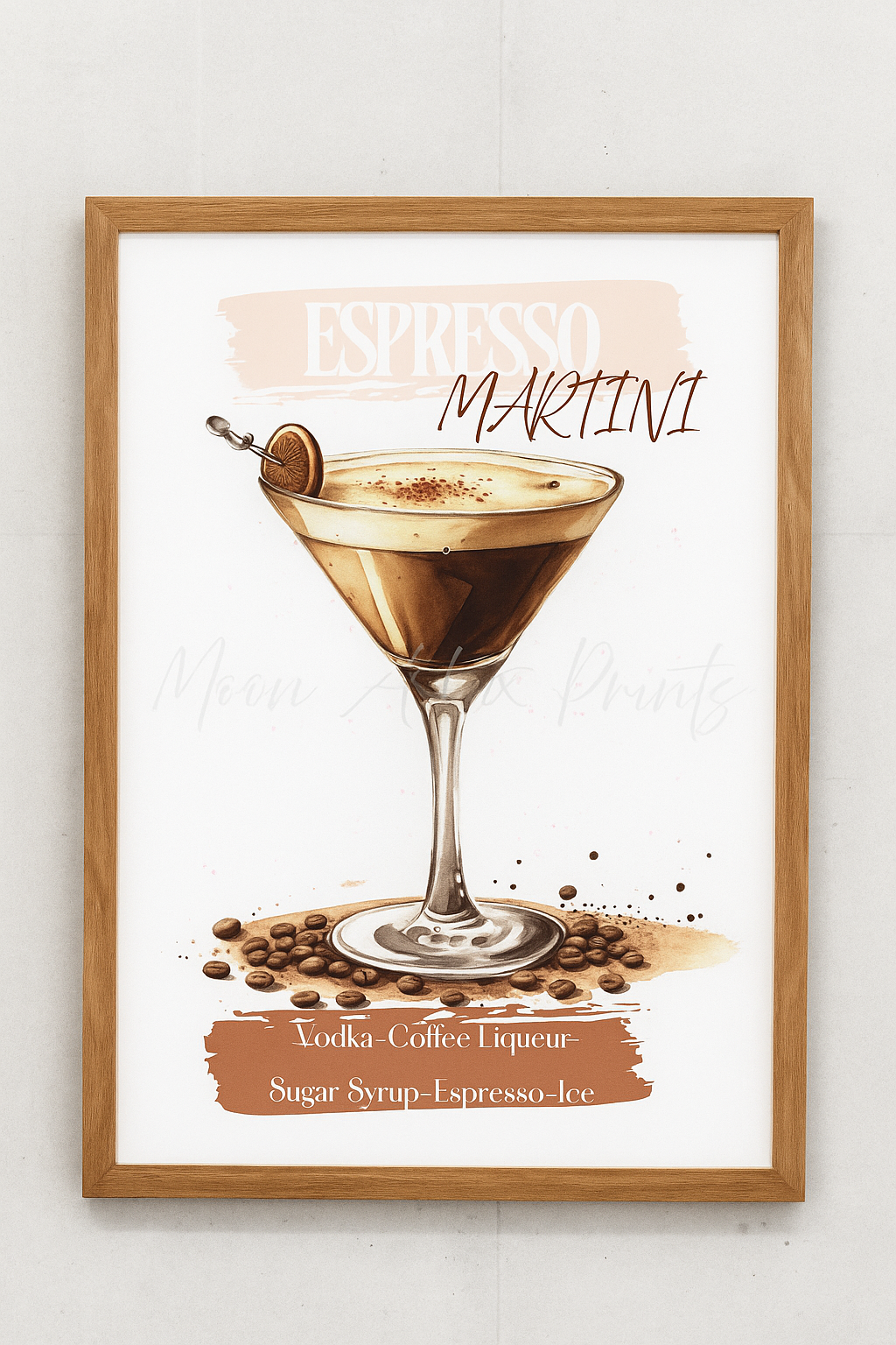 Elegant cocktail prints featuring popular drinks for bar decor