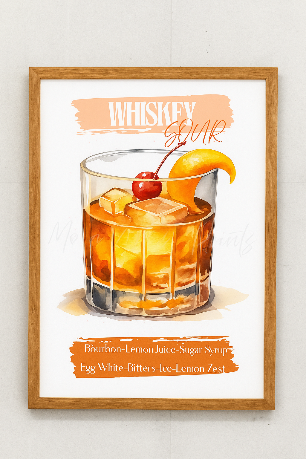 Vintage style cocktail illustration prints for home entertaining space