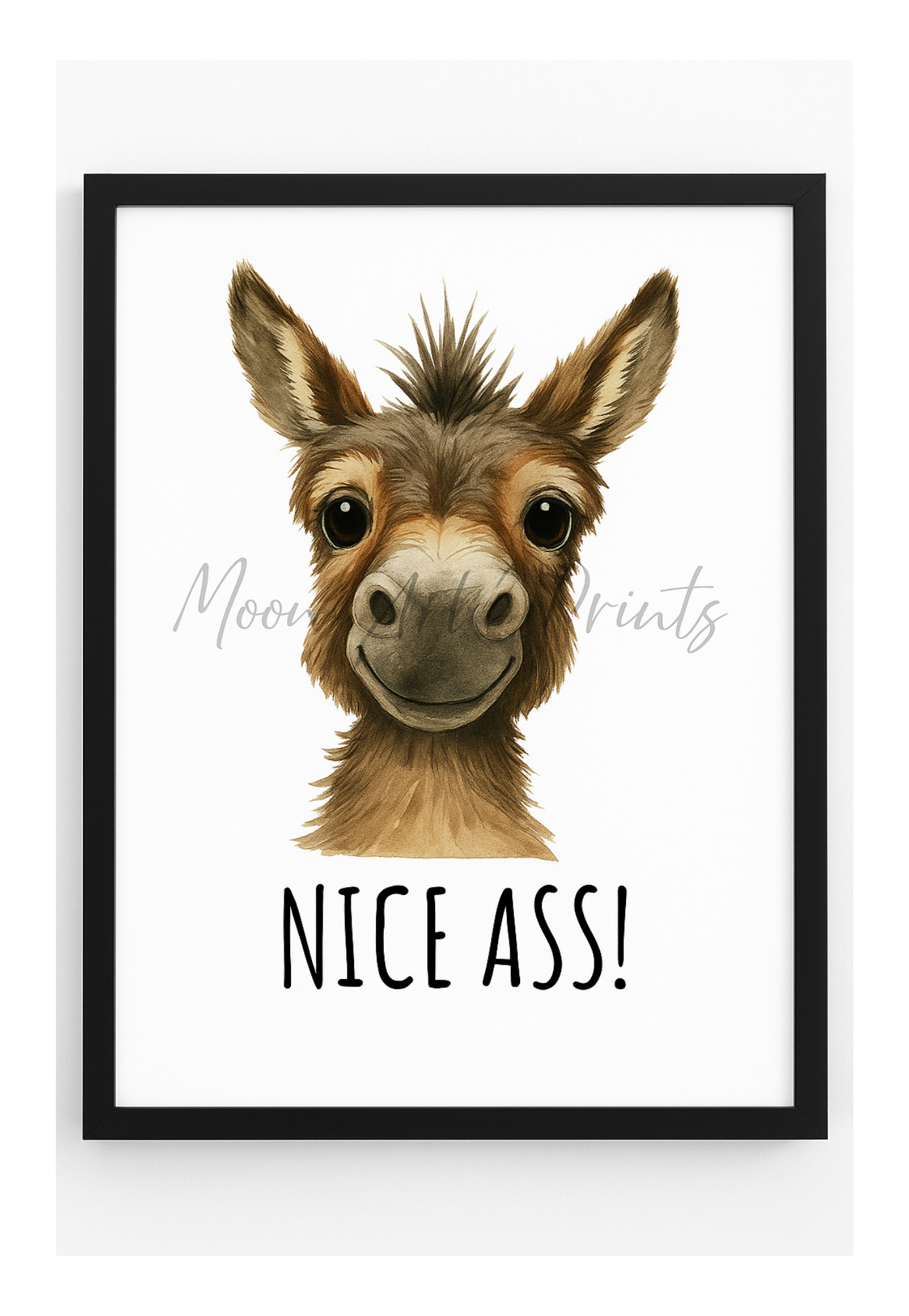 Funny donkey print wall art - Nice Ass - Animals with Attitude collection