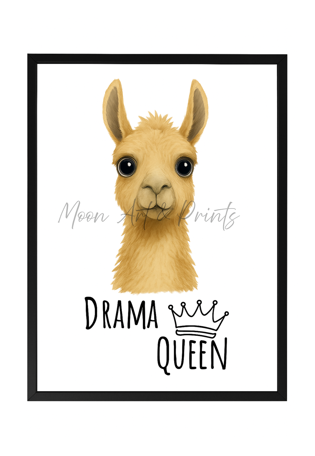 Funny llama print wall art - Drama Queen - Animals with Attitude collection