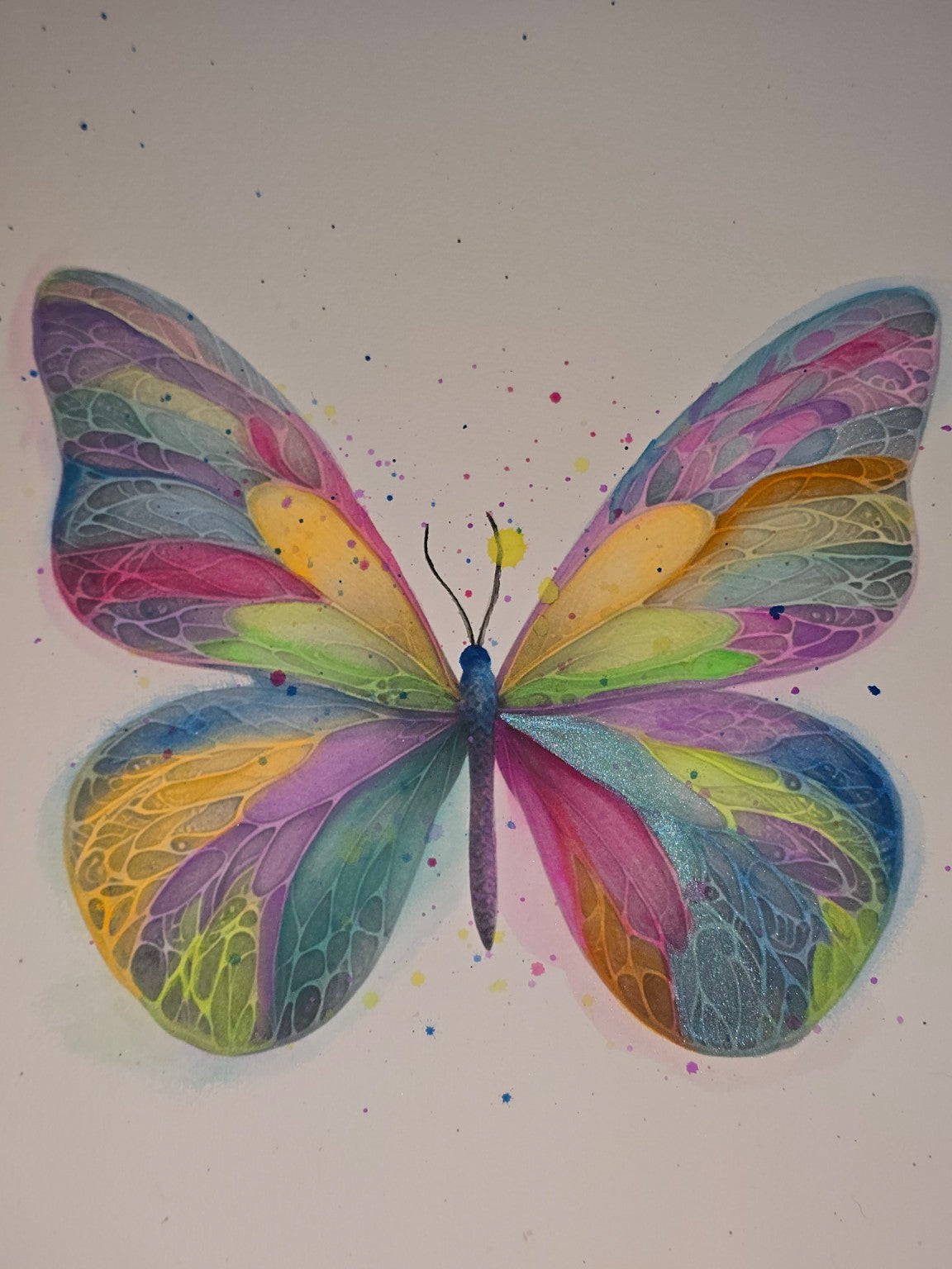 Original hand-painted watercolour butterfly artwork A3 size
